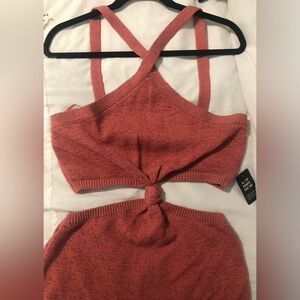 Express Pink knot dress with cutouts - size Large